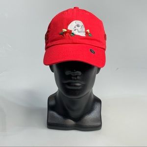 ALIAS GUCCI SKULL FLORAL STRAPBACK RED DAD HAT